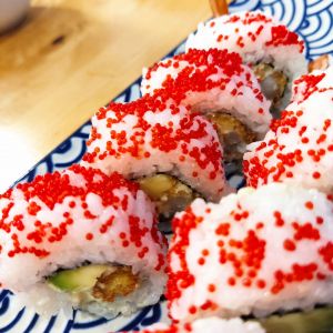 Carta de comida japonesa sushi cru